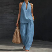 Bridie Ashcroft | Linen Tank Top and Wide-Leg Pants Set For Women