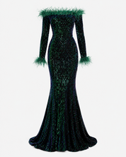 Amelia Sinclair | Off-Shoulder Sequin Mermaid Gown For Women