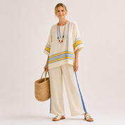 Amelia Paterson | Linen Striped Two-Piece Set For Women