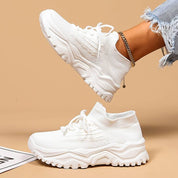Zoe Parker | White Lace-Up Fashion Sneakers For Women