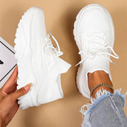 Zoe Parker | White Lace-Up Fashion Sneakers For Women