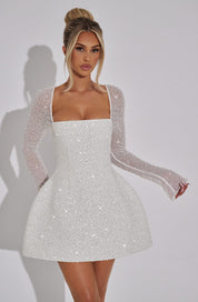 Arabella Kensington | Sparkling Long Sleeve Mini Dress For Women