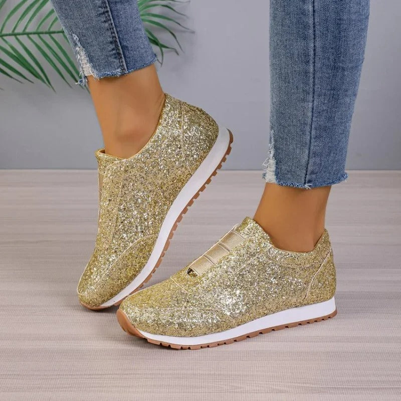 Brianna Scott | Glitter Slip-On Fashion Sneakers For Women