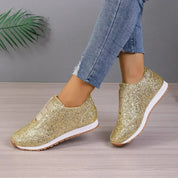 Brianna Scott | Glitter Slip-On Fashion Sneakers For Women