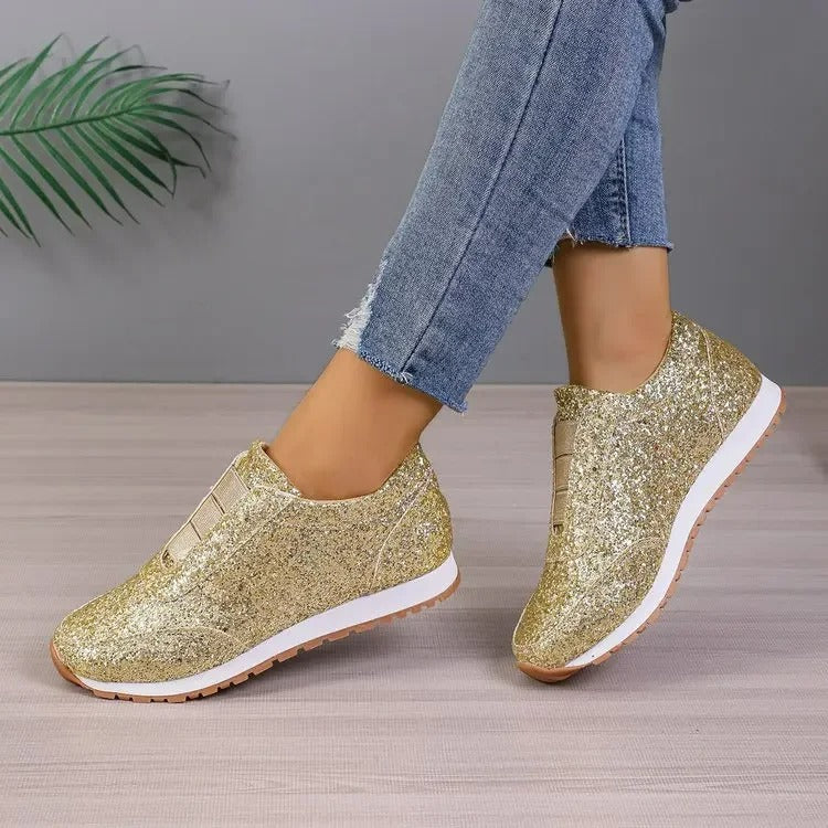 Brianna Scott | Glitter Slip-On Fashion Sneakers For Women