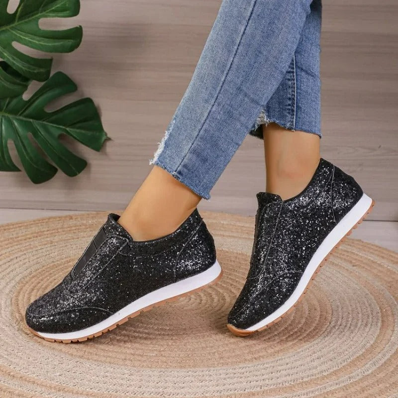 Brianna Scott | Glitter Slip-On Fashion Sneakers For Women