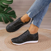 Brianna Scott | Glitter Slip-On Fashion Sneakers For Women