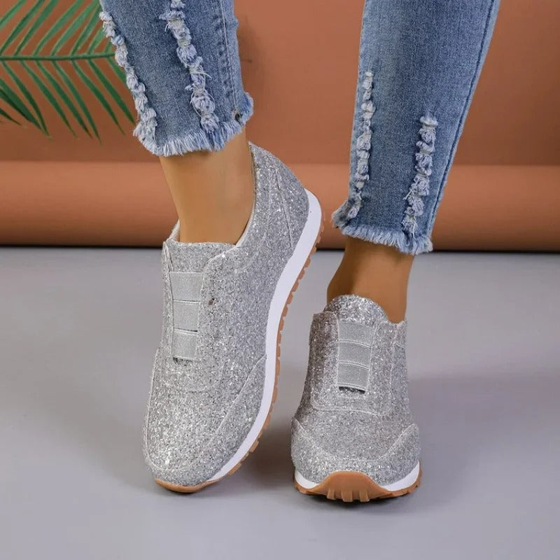 Brianna Scott | Glitter Slip-On Fashion Sneakers For Women