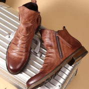Sebastian Moretti | Vintage Side-Zip Leather Boots For Men