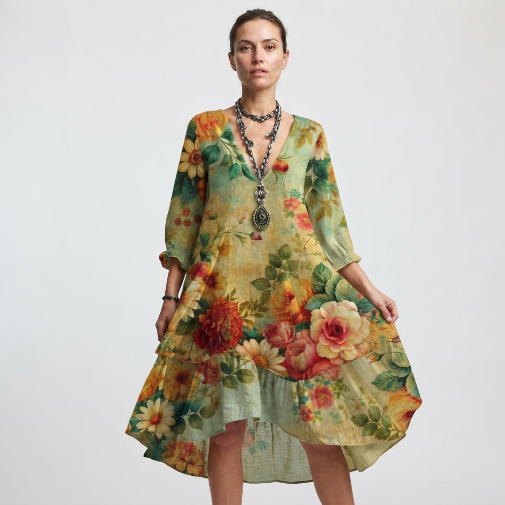 AvaCooperFloralV-NeckMidiDressForWomen-model.jpg