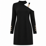 Ava Jones | Cold-Shoulder Buckle Midi Dress For Women