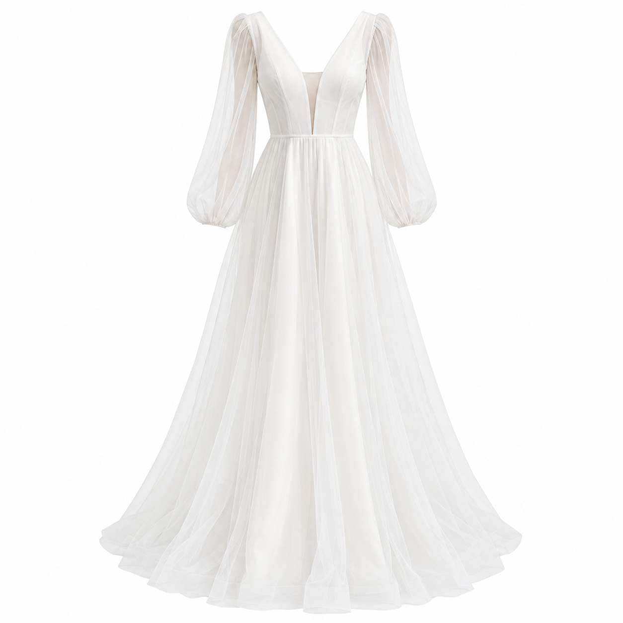 Ava Parker | Long Sleeve Tulle Wedding Dress For Women
