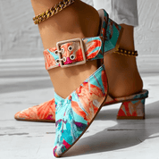 Virelle Edge | Artistic Buckle Heel Mules