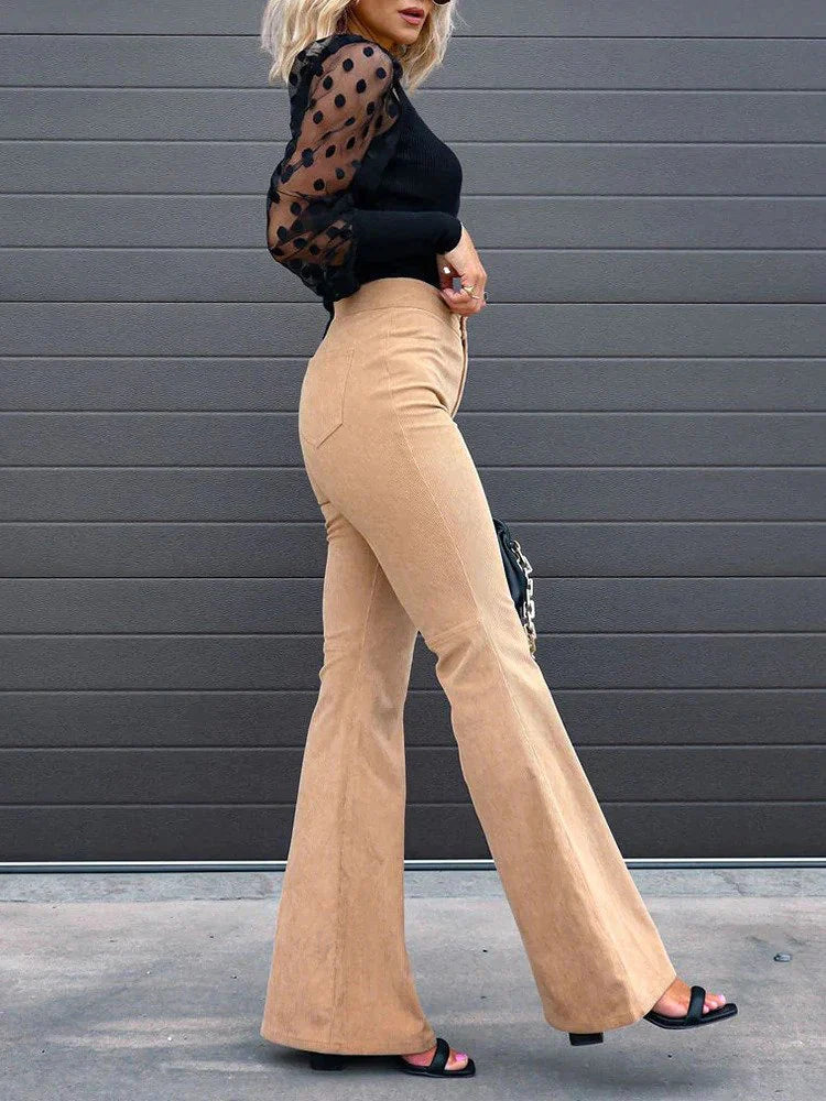 Briana DeLuca | Flared Corduroy Pants For Women