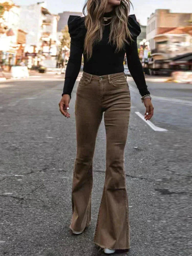Briana DeLuca | Flared Corduroy Pants For Women
