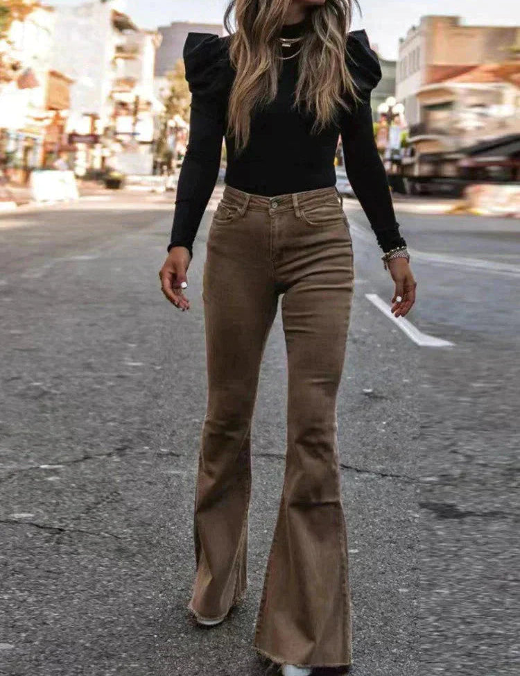 Briana DeLuca | Flared Corduroy Pants For Women