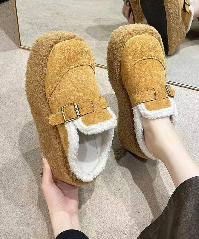 Bianca Rossi | Platform Shearling Slippers With Luxe Buckle Detail