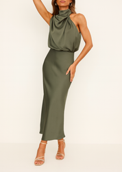 Aurora Bellini | Satin Midi Dress For Women
