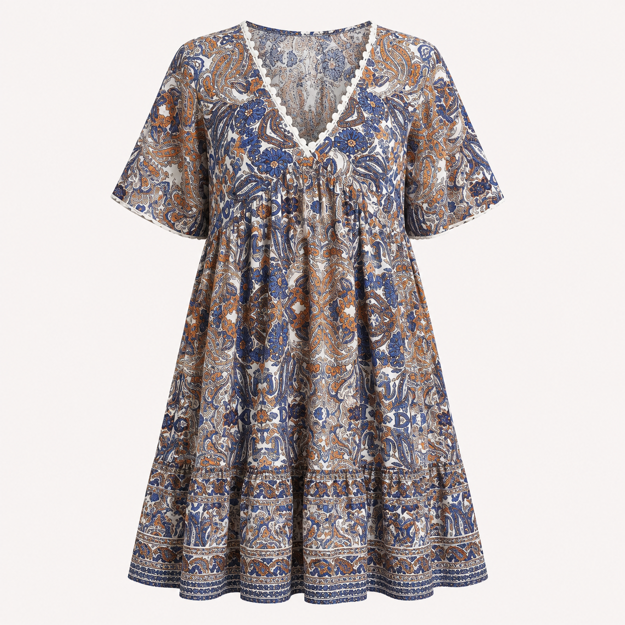 BrookeFlemmingV-NeckFlaredSleevePaisleyMiniDressForWomen-products.png