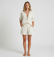 Brooke Henley | Linen Shorts & Shirt Set For Women