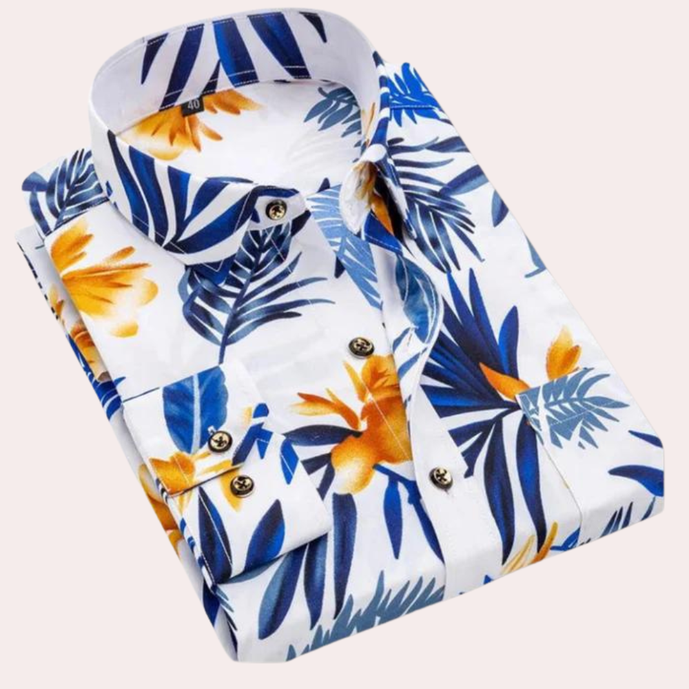 Finn Radcliffe | Tropical Print Cotton Shirt For Men