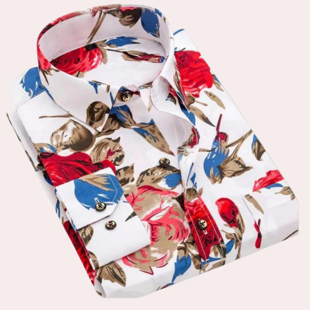 Finn Radcliffe | Tropical Print Cotton Shirt For Men
