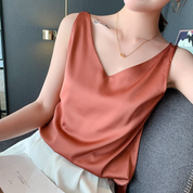 Maddison Kellaway | Draped Satin V-Neck Top For Women