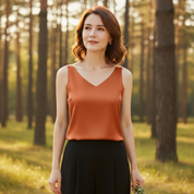 Maddison Kellaway | Draped Satin V-Neck Top For Women