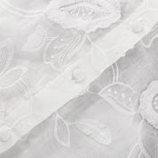 Elise Drummond | White Floral Embroidered Two-Piece Set For Women