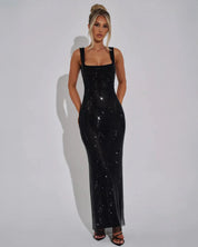Scarlett Devereux | Red Sequin Maxi Dress For Women