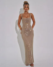 Scarlett Devereux | Red Sequin Maxi Dress For Women