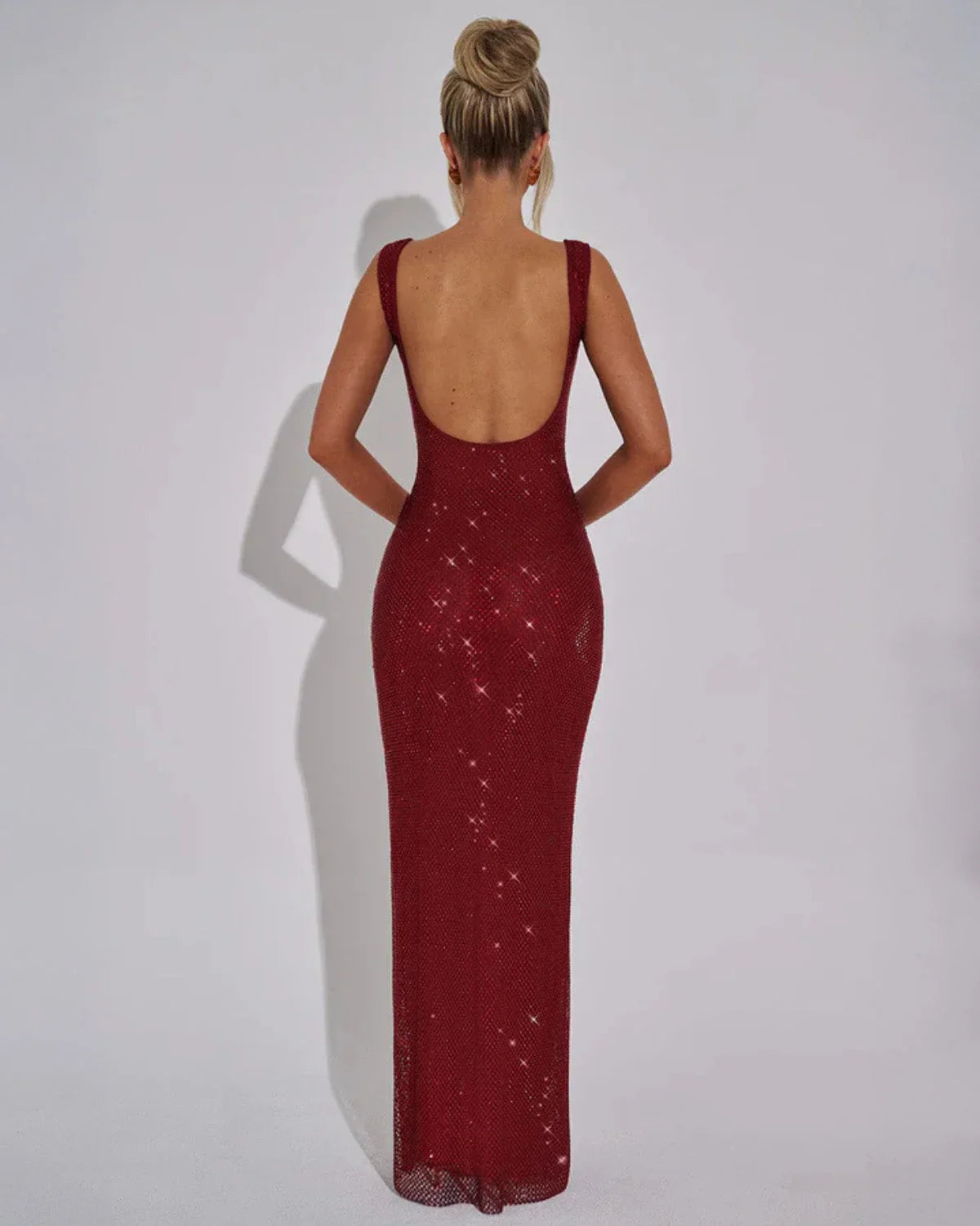 Scarlett Devereux | Red Sequin Maxi Dress For Women