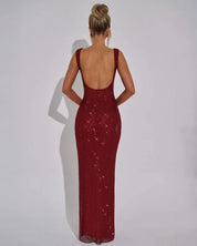 Scarlett Devereux | Red Sequin Maxi Dress For Women