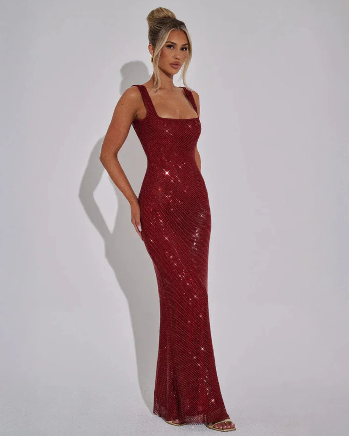 Scarlett Devereux | Red Sequin Maxi Dress For Women