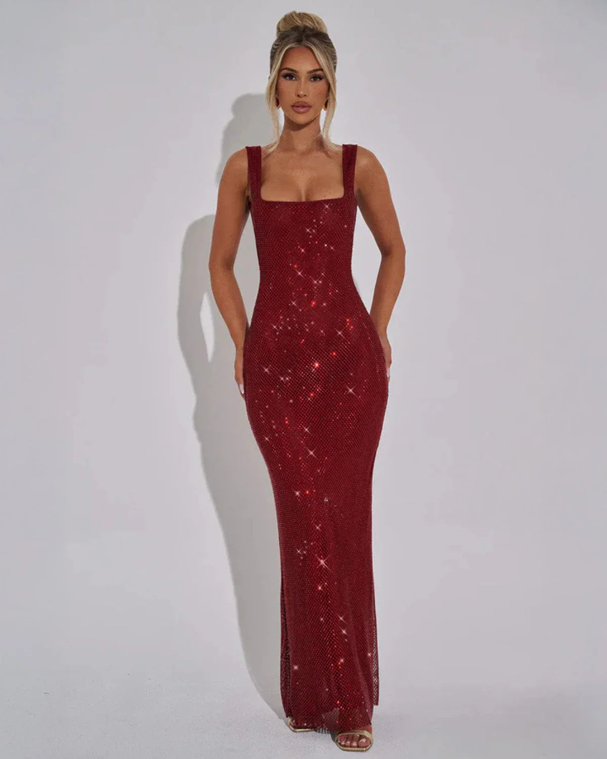 Scarlett Devereux | Red Sequin Maxi Dress For Women