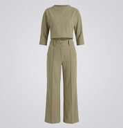 Charlotte Cooper | Cropped Top & High-Waisted Trousers Set For Women