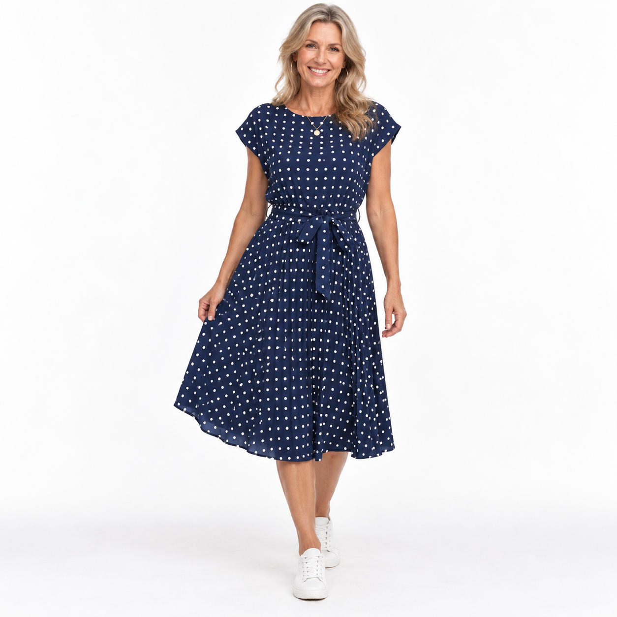 CharlotteEvansElegantPolkaDotSummerDressForWomen.png