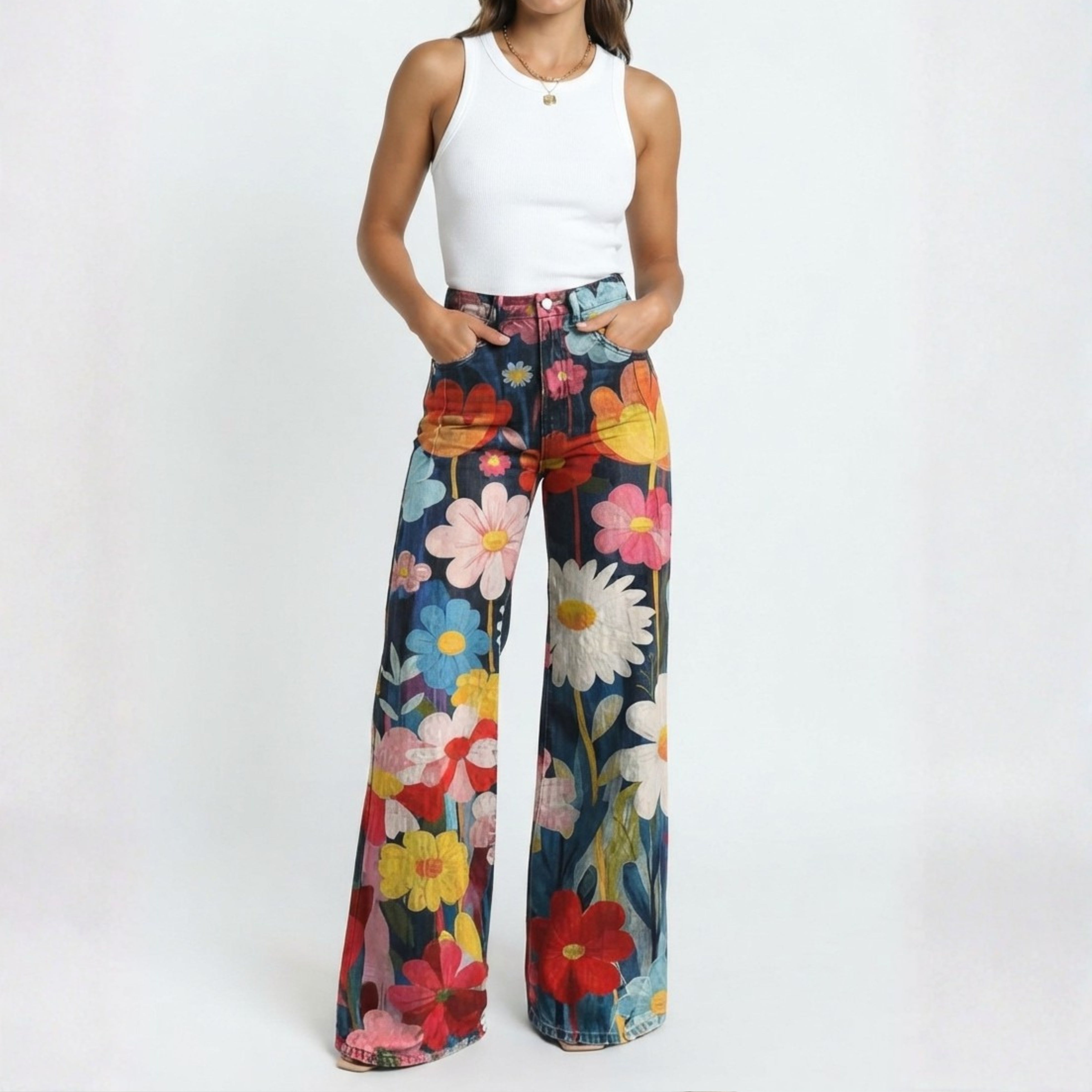 Charlotte Whitfield | Wide-Leg Pants With Floral Print For Women