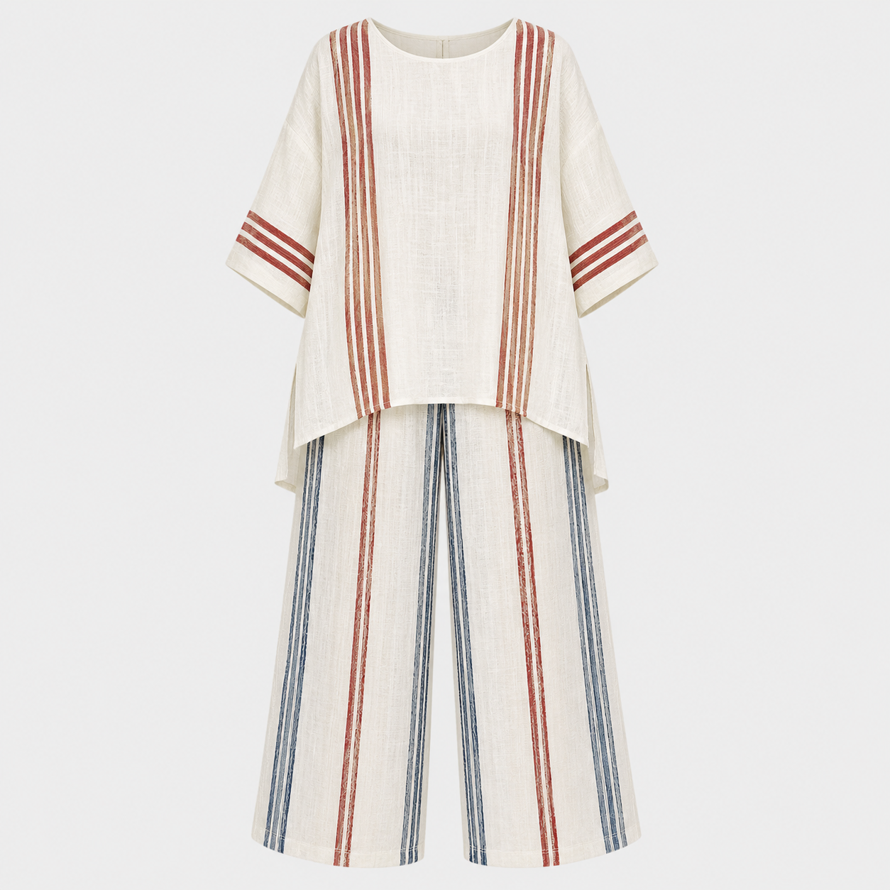 Charlotte Robertson | Striped Linen Two-Piece Set For Women