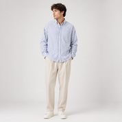 Alessio Moretti | Striped Cotton Relaxed Shirt with Modern Tailoring For Men