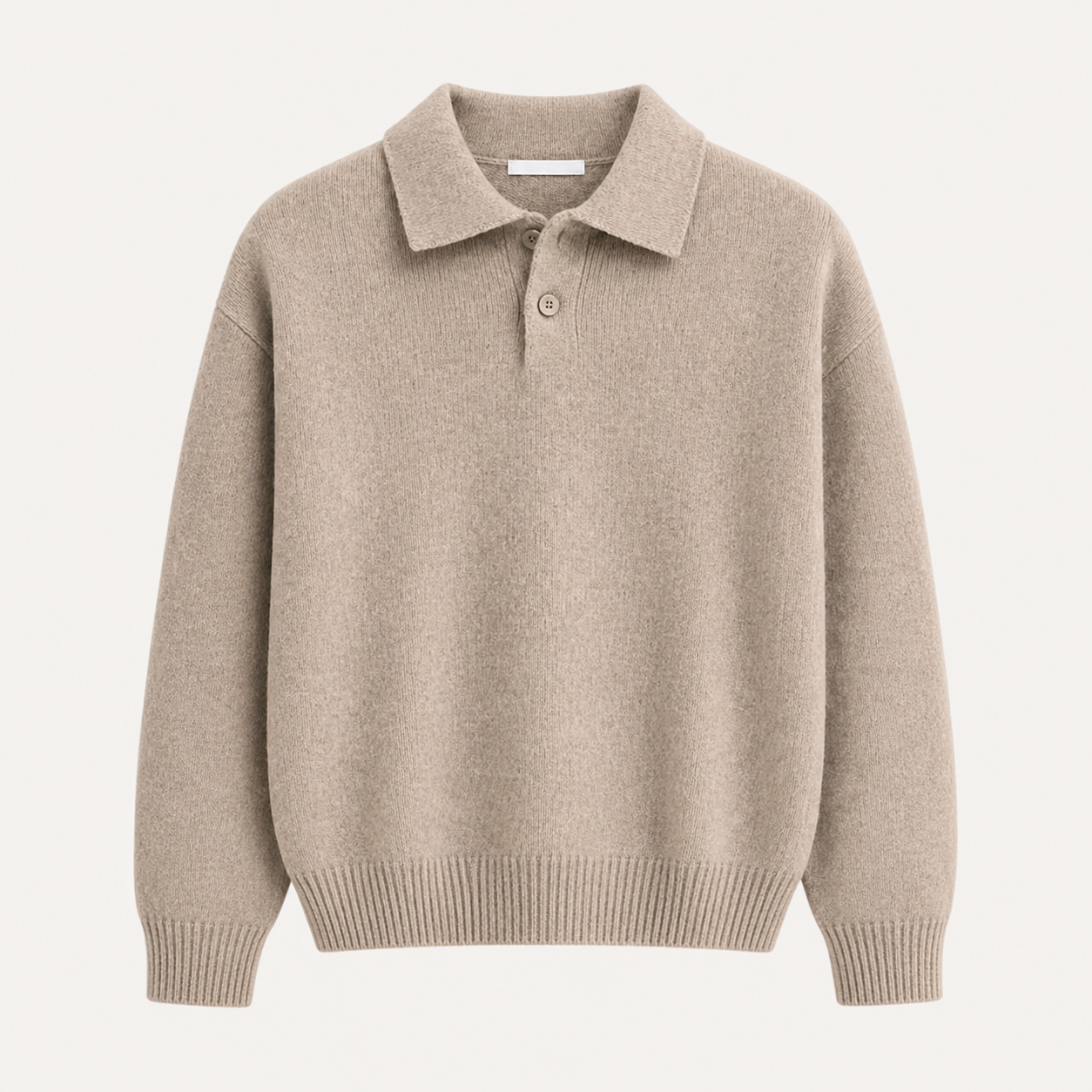 Enzo Laurent | Relaxed Knit Polo Sweater with Soft Minimal Elegance For Men