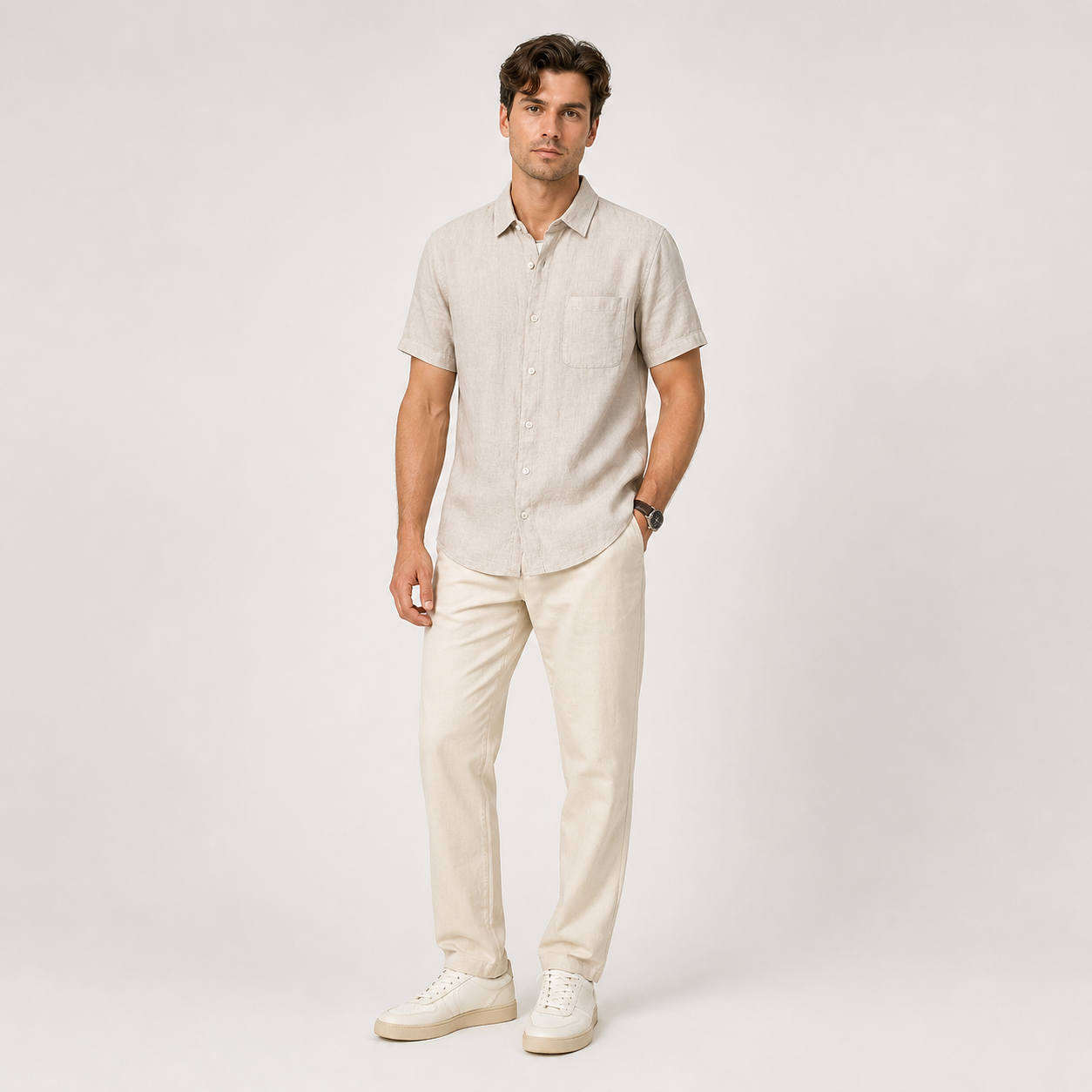 Matteo Ricci | Lightweight Linen Shirt with Relaxed Elegance For Men