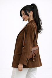 Elena Moretti | Premium Suede Blazer For Women