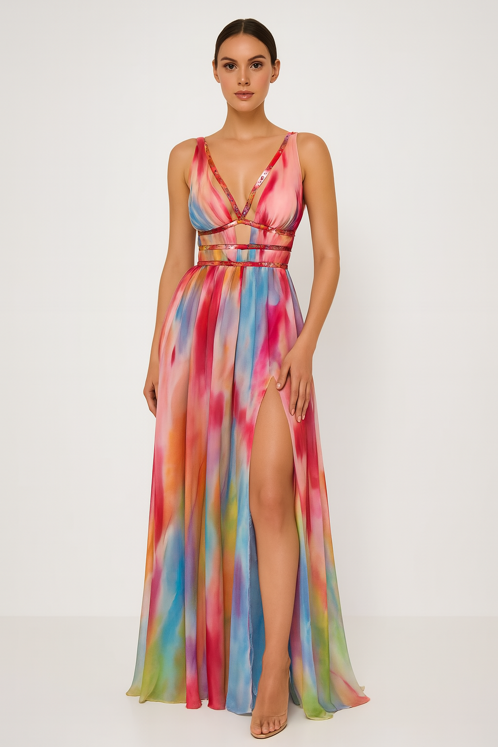 Emma Young | Watercolor Print Maxi Dress For Women