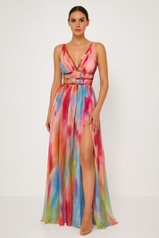 Emma Young | Watercolor Print Maxi Dress For Women