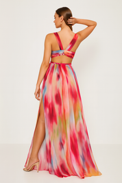 Emma Young | Watercolor Print Maxi Dress For Women