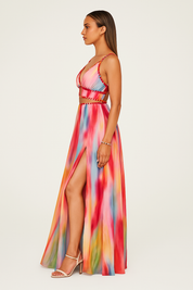 Emma Young | Watercolor Print Maxi Dress For Women