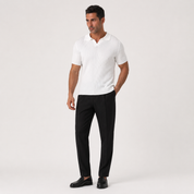 Luca Bianchi | Ribbed Knit Polo with Sculpted Fit For Men