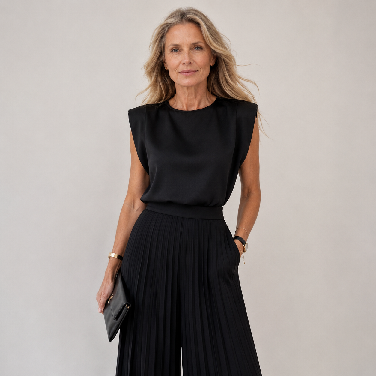 Celeste Whitmore | Pleated Wide-Leg Two-Piece Set For Women