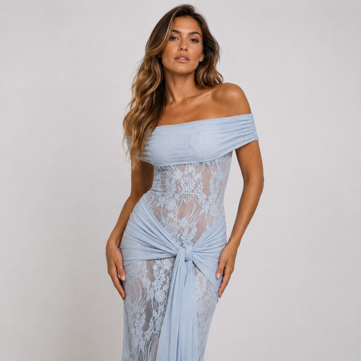 Margaux Fontaine | Off-Shoulder Lace Maxi Dress For Women